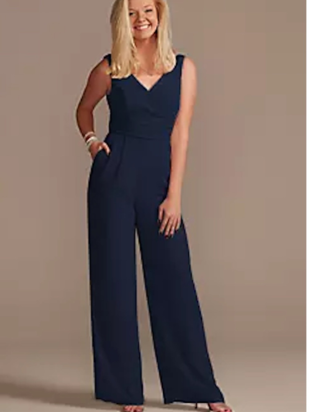 NEW Size 0 David's Bridal navy jumpsuit